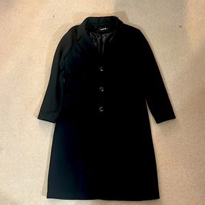 Black women’s wool polyester blend winter dress coat